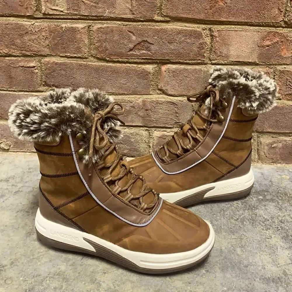 Lands End Briddle Brown Chill Action Boot Size 6.5 NEW